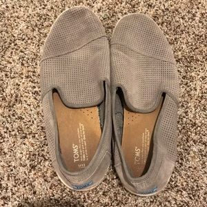 Men’s gray Perforated TOMS slip ons. Size 13